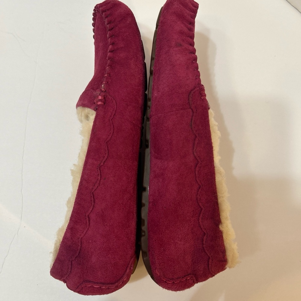 UGG Raspberry Color Suede Women's Moccasins - Picture 9 of 16